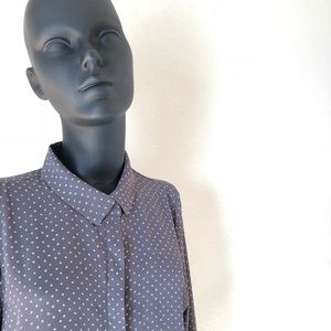 Apt. 9 Polka Dotted Grey Blouse - Size S